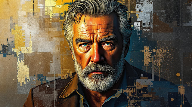 batch Abstract portrait of Ernest Hemingway using rich 1752840031553