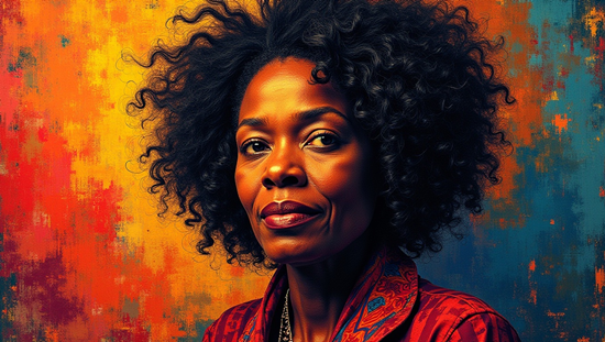 A vibrant abstract portrait of Toni Morrison util 1756474016415