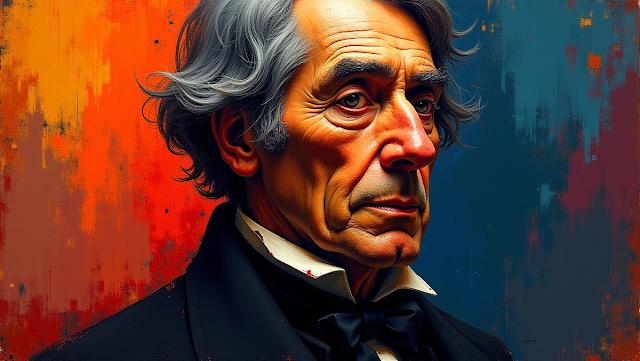 A vibrant and dynamic abstract portrait of Ralph W 1757378017078