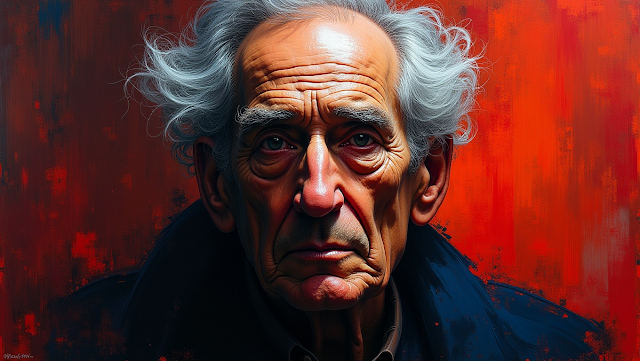 Abstract portrait of Marv Levy showcasing a deep 1757378651358