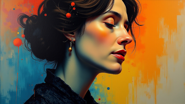 Abstract portrait of Virginia Woolf portraying he 1757380916462