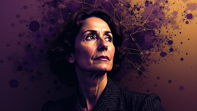 An abstract portrait of Elfriede Jelinek captured 1750297277177