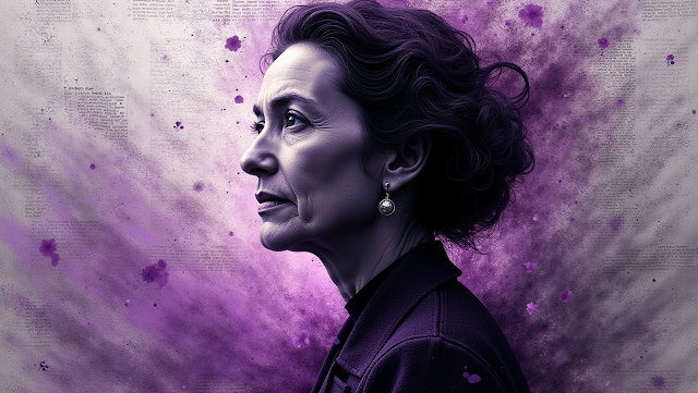 An abstract portrait of Simone de Beauvoir featur 1750144664119