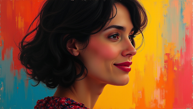 An abstract side profile portrait of Sylvia Plath 1757377448471