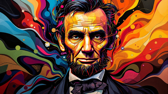 batch A dynamic abstract portrait of Abraham Lincoln emp 1757335546291