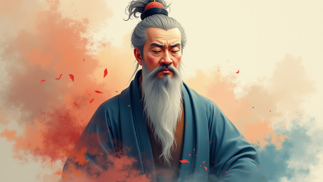 batch A meditative abstract portrait of Confucius featur 1753849479074