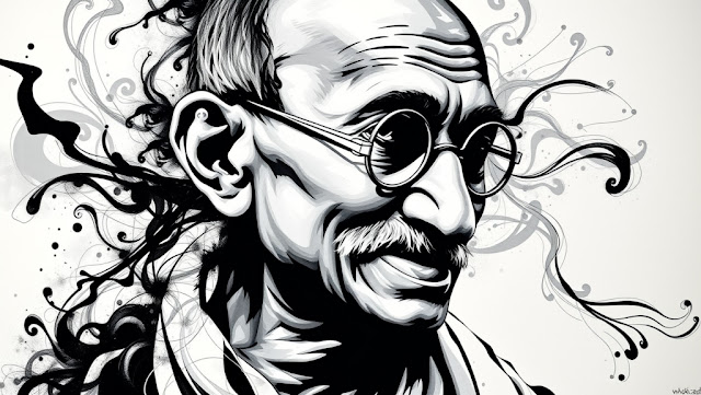 batch A striking abstract portrait of Mahatma Gandhi fe 1752841075160