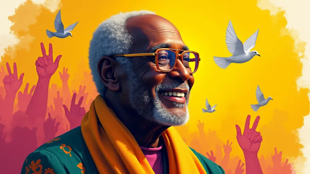 batch An abstract portrait of Desmond Tutu featuring vib 1750081888586