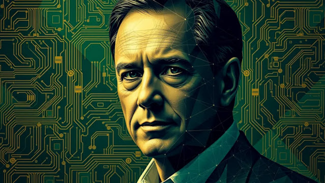 batch An abstract portrait of Michael Dell featuring geo 1750143303667