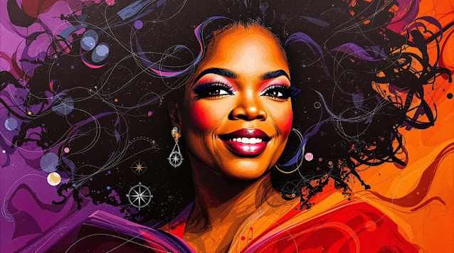 batch An abstract portrait of Oprah Winfrey with dynamic 1753851809847