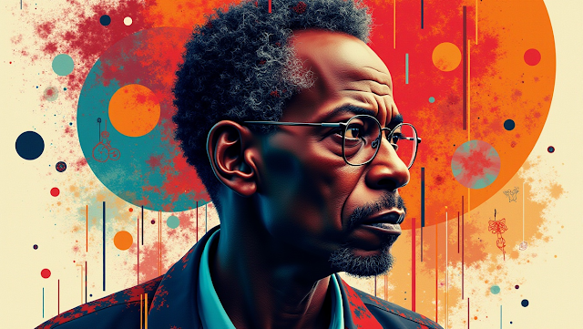 A conceptual abstract portrait of James Baldwin fe 1740841990427