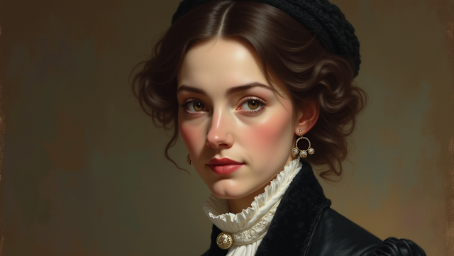 A detailed and realistic portrait of Marguerite Ga 1740372689595