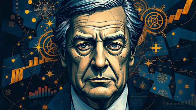 A dynamic abstract portrait of Ludwig Erhard wher 1743230111870