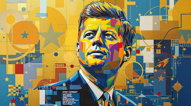 Abstract portrait of John F Kennedy in a modern a 1761050848364