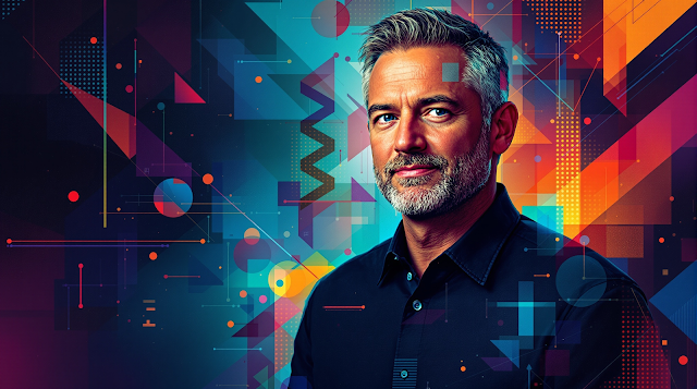 Abstract portrait of Tim Notke showcasing his mot 1758373239403