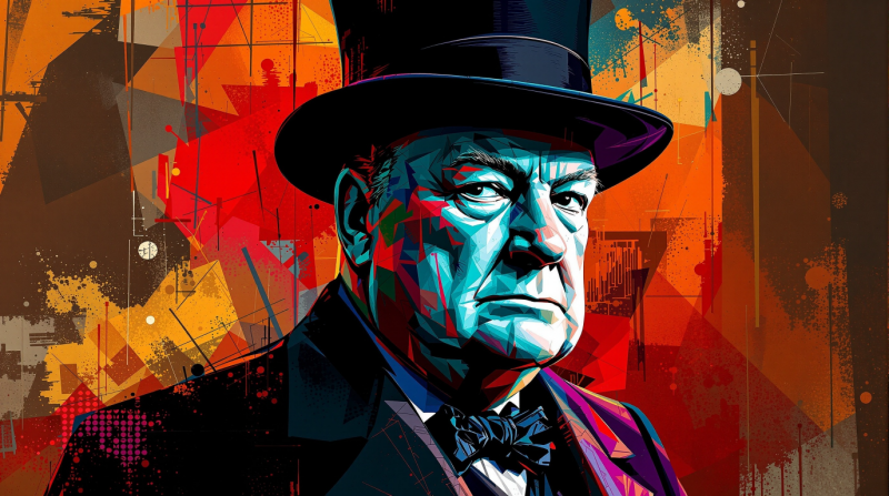 Abstract portrait of Winston Churchill highlighti 1759377060433