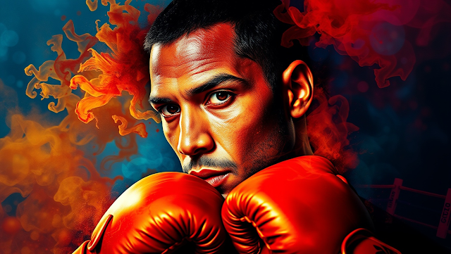 An abstract and surreal portrait of Miguel Cotto 1747993535093