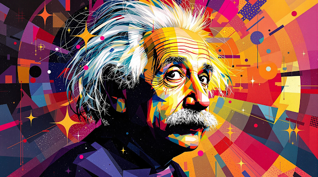 An abstract portrait of Albert Einstein featuring 1760259148134 1