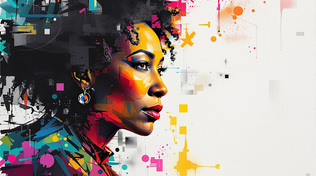 An abstract portrait of Alice Walker highlighting 1758371823602