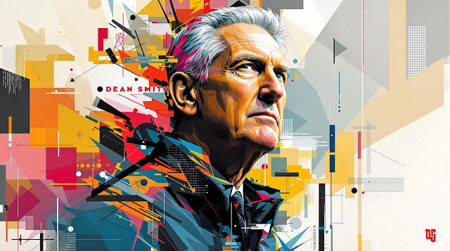 An abstract portrait of Dean Smith highlighting h 1758593419245
