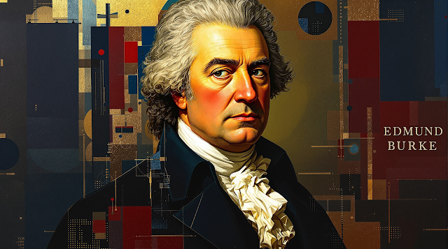 An abstract portrait of Edmund Burke in a modern a 1761037666025