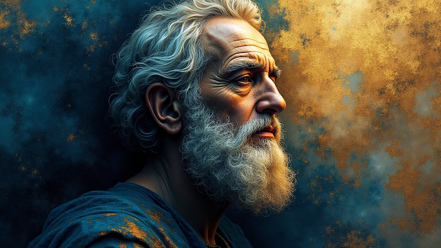 An abstract portrait of Epictetus where his face 1743147543126