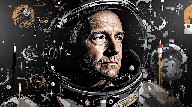 An abstract portrait of Neil Armstrong in a modern 1760875760439