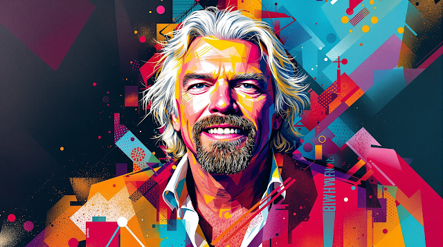 An abstract portrait of Richard Branson capturing 1758592905841