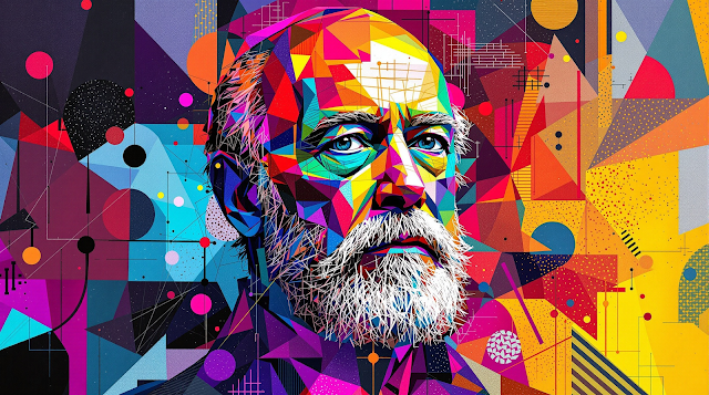 An abstract portrait of Samuel Smiles emphasizing 1758120558951