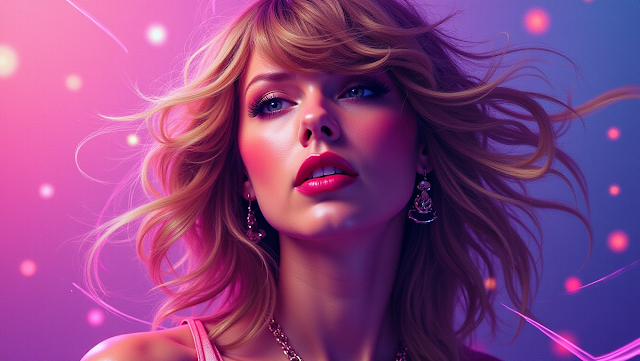 An abstract portrait of Taylor Swift capturing he 1749519562238
