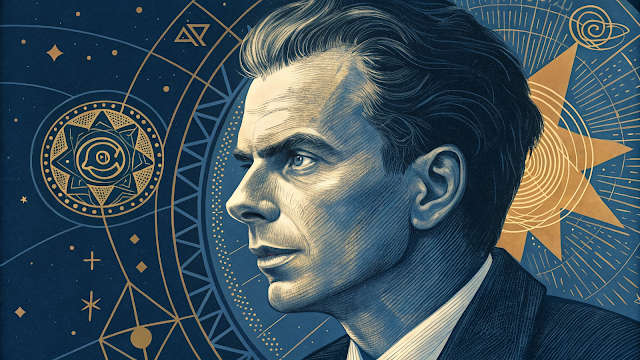 Surreal abstract portrait of Aldous Huxley face i 1742790069144