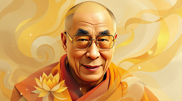 A contemporary abstract portrait of the Dalai Lama 1763814686501