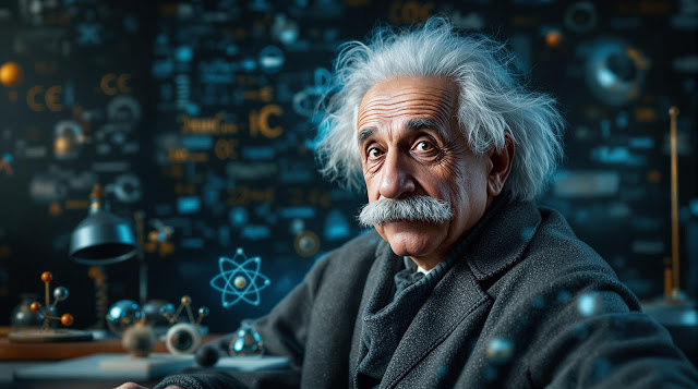 A hyper realistic portrait of Albert Einstein cap 1734662121865