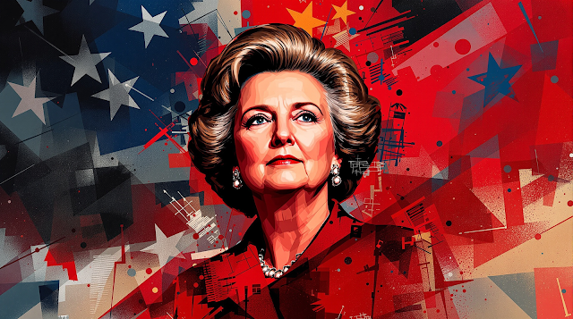 A modern abstract portrait of Margaret Thatcher e 1762003663680 1