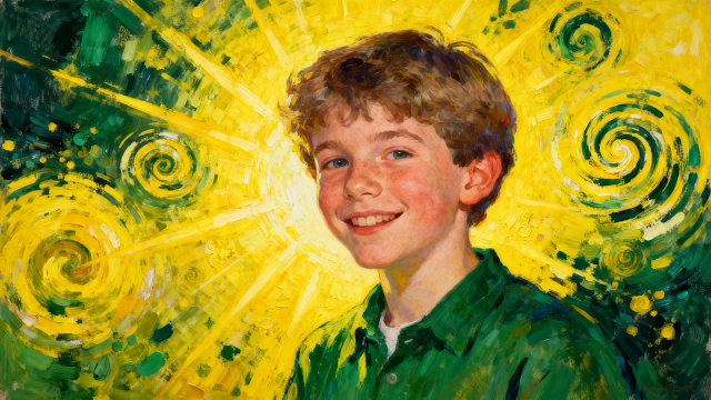 Abstract modern portrait of Mattie Stepanek with r 1763299177799