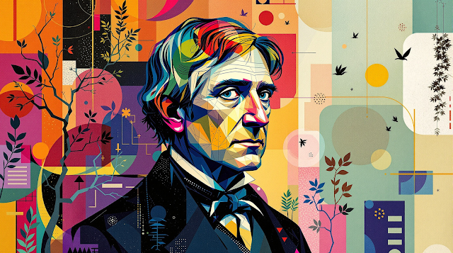 An abstract modern art portrait of Ralph Waldo Eme 1761309548259