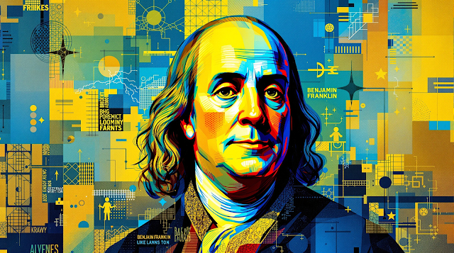 Modern abstract portrait of Benjamin Franklin hig 1762004440981