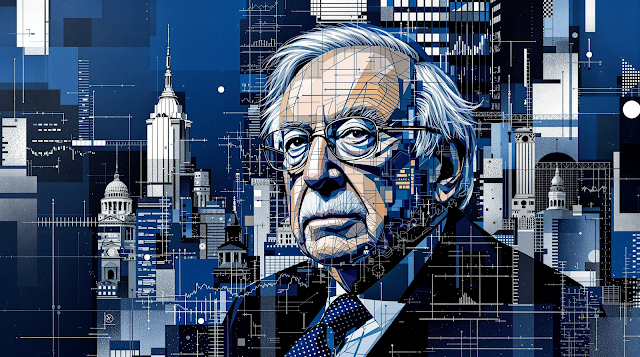 Modern abstract portrait of Charlie Munger featur 1762491896186