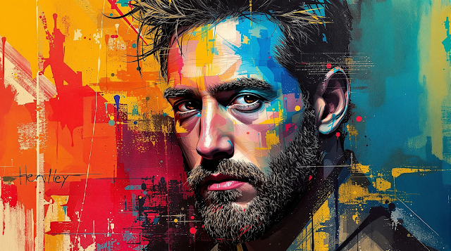 Modern abstract portrait of William Ernest Henley 1763296894475