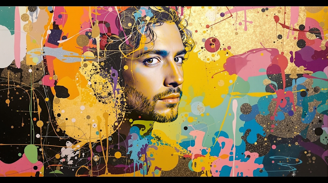 A contemporary abstract portrait of Daniel Goldste 1764250170508