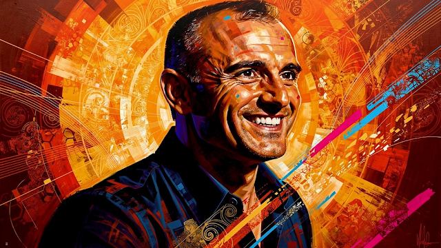 A dynamic and modern abstract portrait of Gary Vay 1764838868725