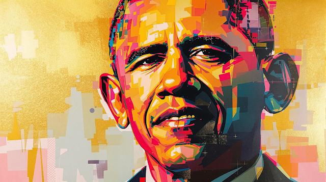 A modern abstract portrait of Barack Obama focusi 1764566649004