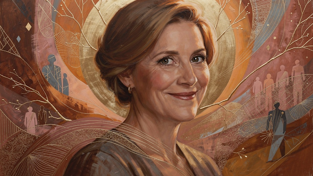 A modern abstract portrait of Bren Brown emphasi 1764921505775