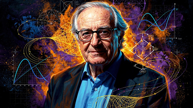 A modern abstract portrait of Daniel Kahneman emp 1765167439871