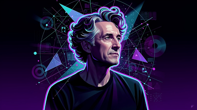 A modern abstract portrait of Malcolm Gladwell em 1765178401010