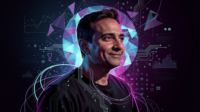 A modern abstract portrait of Naval Ravikant emph 1765175309155