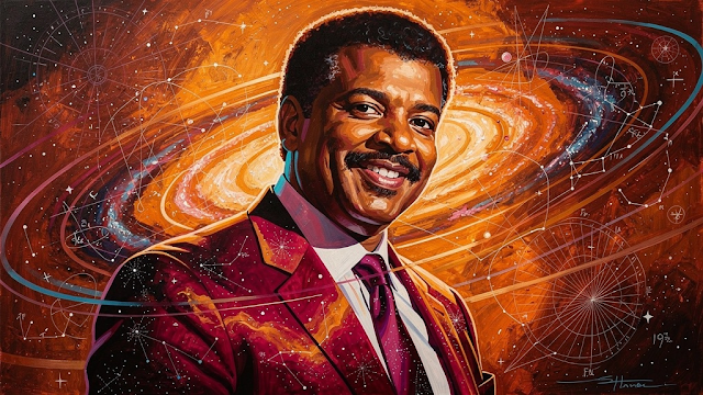 A modern abstract portrait of Neil deGrasse Tyson 1764844299411