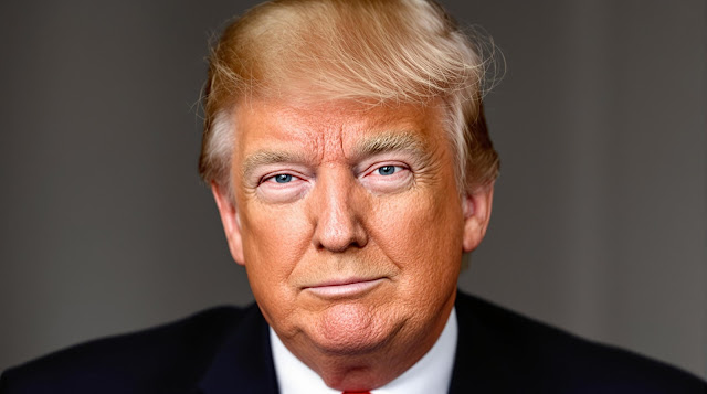 A portrait of Donald Trump capturing his distinct 1737706599813